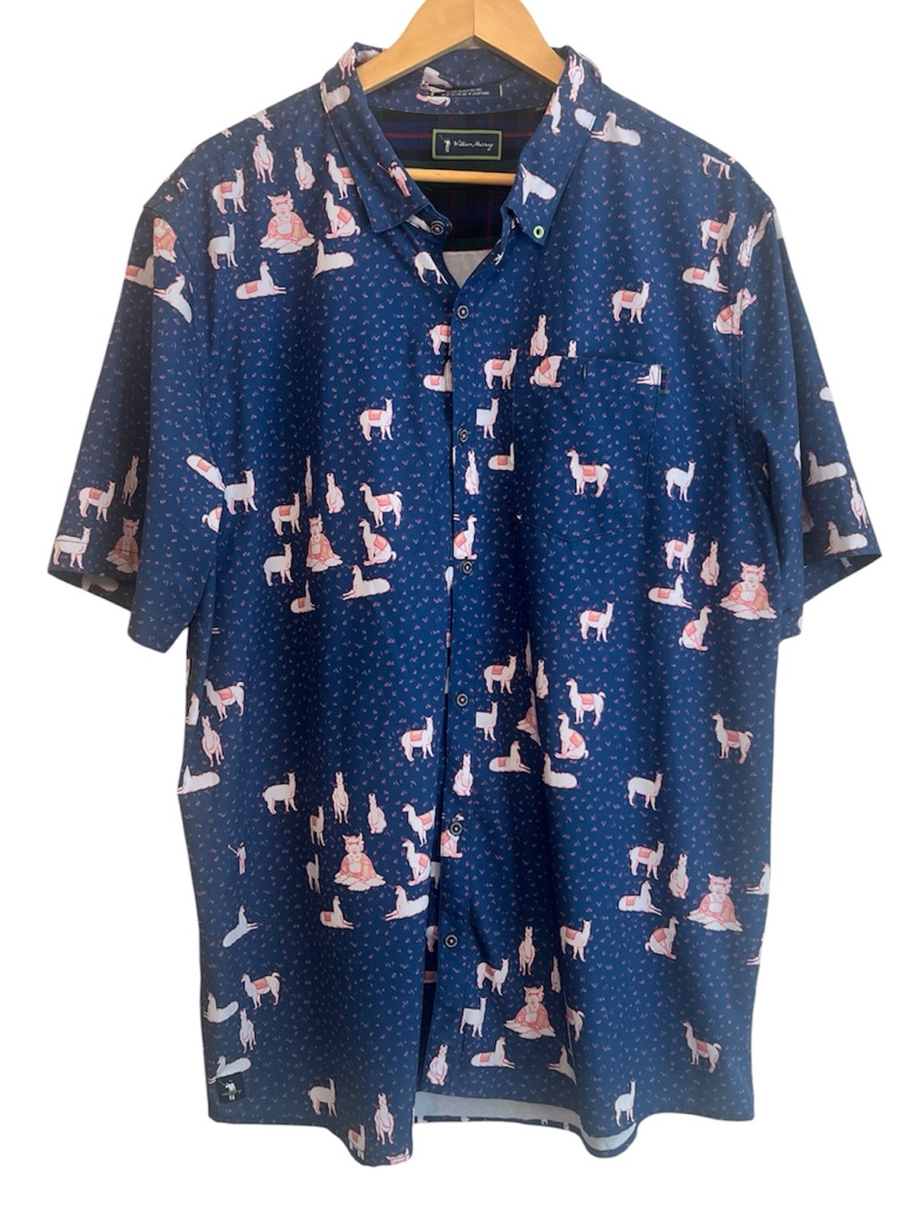 William Murray Golf The Llama Button Down Shirt Navy Blue Size XL - Caddyshack